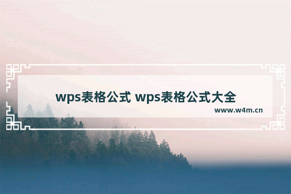 wps表格公式 wps表格公式大全