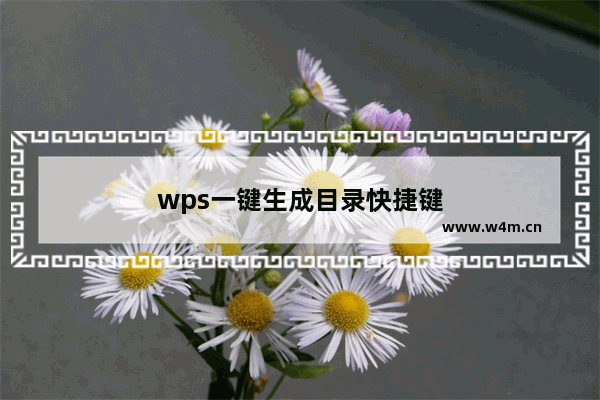 wps一键生成目录快捷键