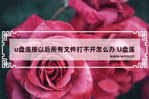 u盘连接以后所有文件打不开怎么办 U盘连接后文件无法打开？怎么办？