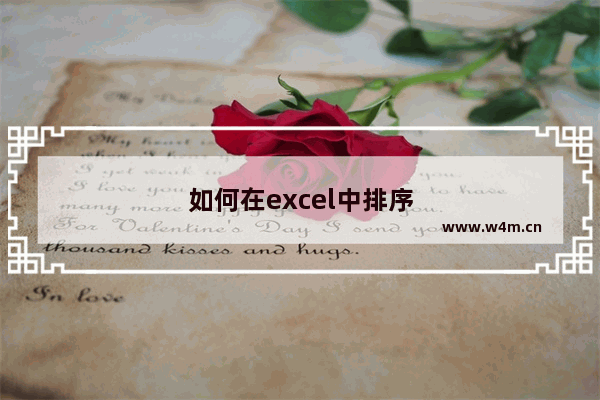 如何在excel中排序