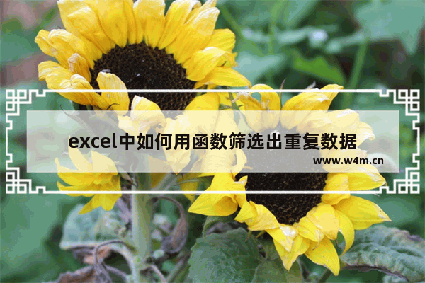 excel中如何用函数筛选出重复数据