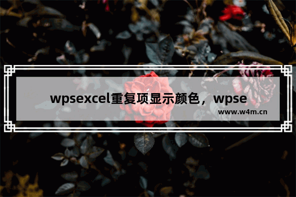 wpsexcel重复项显示颜色，wpsexcel重复项显示颜色如何去除