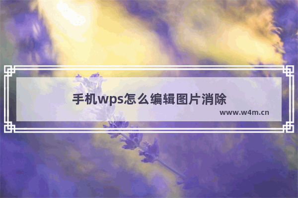 手机wps怎么编辑图片消除