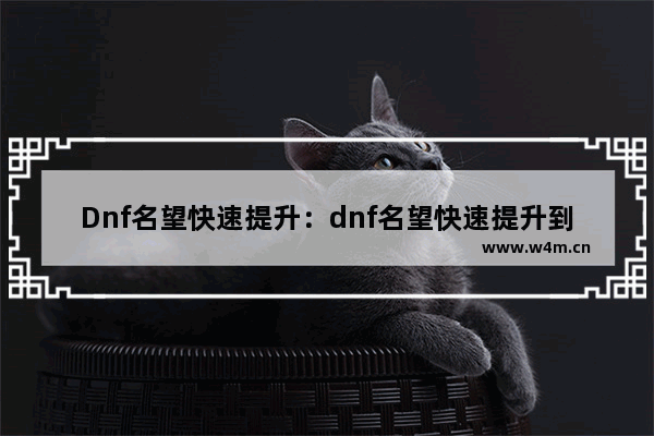 Dnf名望快速提升：dnf名望快速提升到12000