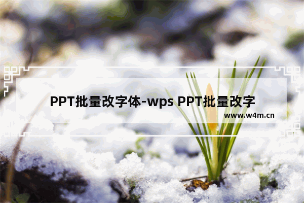 PPT批量改字体-wps PPT批量改字体