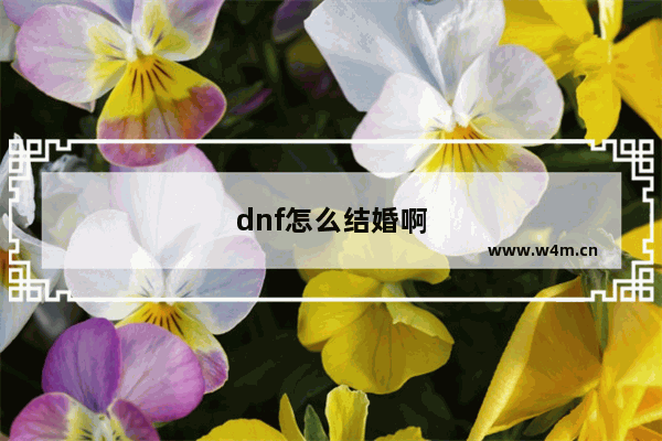 dnf怎么结婚啊