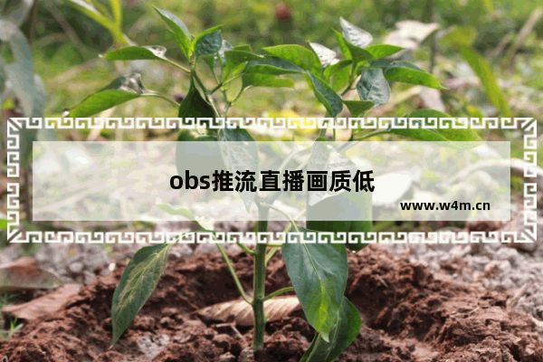 obs推流直播画质低