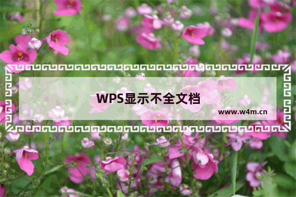 WPS显示不全文档