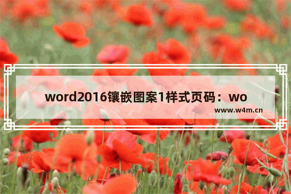 word2016镶嵌图案1样式页码：word2016镶嵌图案1样式页码找不到