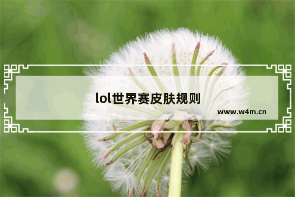 lol世界赛皮肤规则