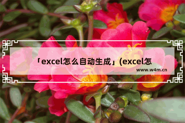 「excel怎么自动生成」(excel怎么自动生成时间段)