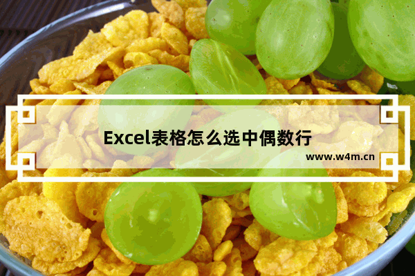 Excel表格怎么选中偶数行