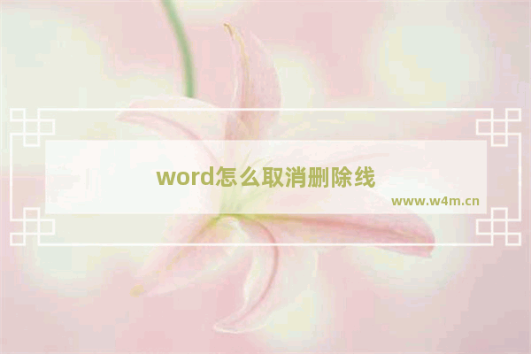 word怎么取消删除线