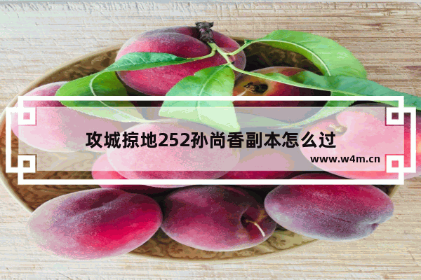 攻城掠地252孙尚香副本怎么过