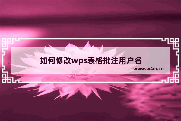 如何修改wps表格批注用户名