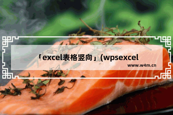 「excel表格竖向」(wpsexcel表格竖向求和)