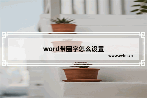 word带圈字怎么设置