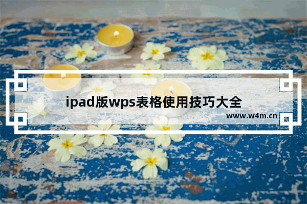 ipad版wps表格使用技巧大全