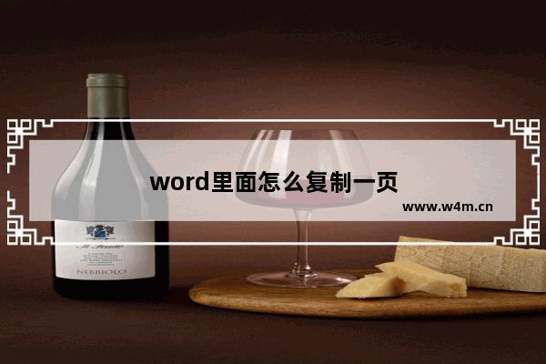 word里面怎么复制一页