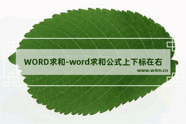 WORD求和-word求和公式上下标在右边