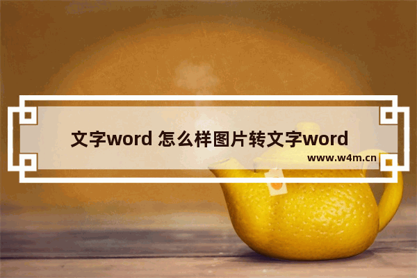 文字word 怎么样图片转文字word