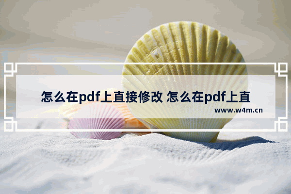 怎么在pdf上直接修改 怎么在pdf上直接修改用什么软件