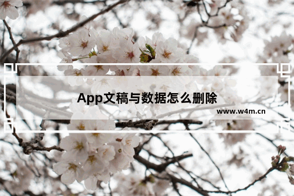 App文稿与数据怎么删除