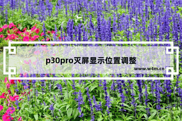 p30pro灭屏显示位置调整