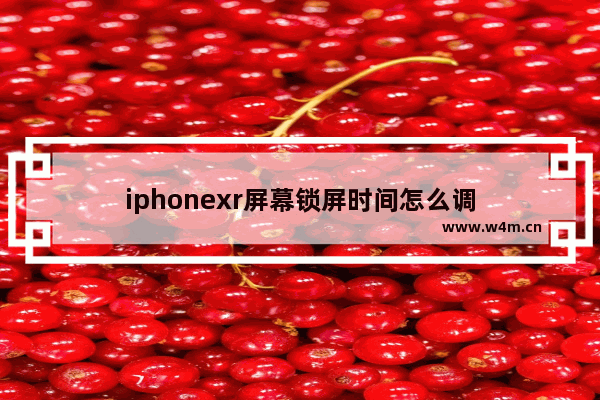 iphonexr屏幕锁屏时间怎么调