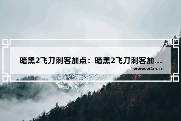 暗黑2飞刀刺客加点：暗黑2飞刀刺客加点图