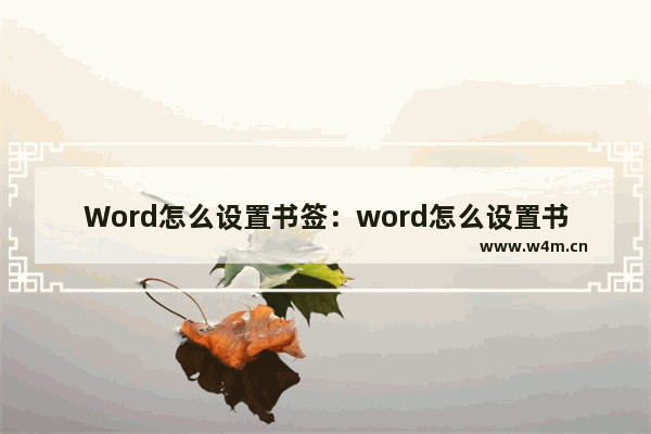 Word怎么设置书签：word怎么设置书签页码