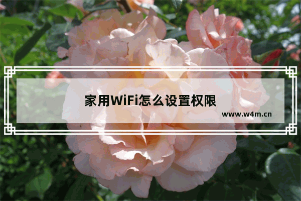 家用WiFi怎么设置权限