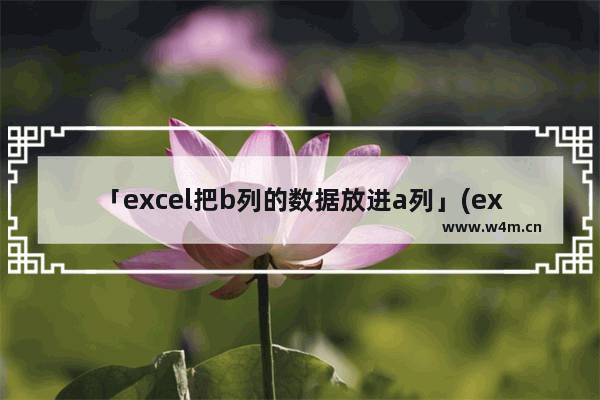 「excel把b列的数据放进a列」(excel把b列的数据放进a列后面)