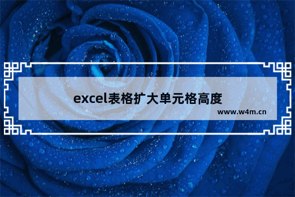 excel表格扩大单元格高度