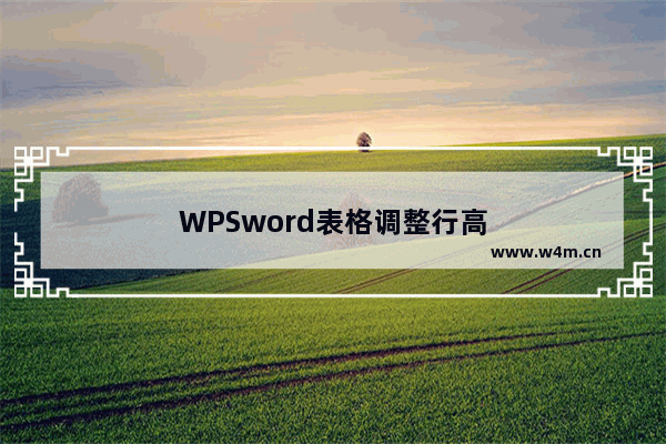 WPSword表格调整行高