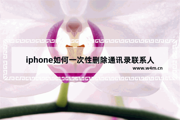 iphone如何一次性删除通讯录联系人