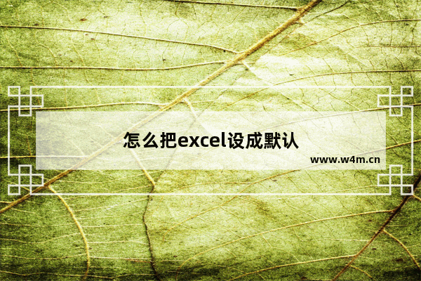 怎么把excel设成默认