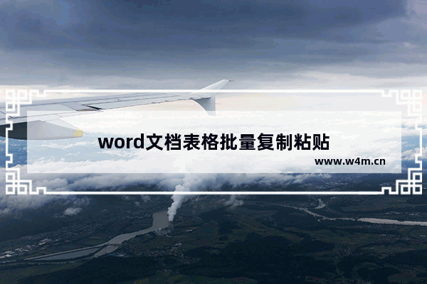 word文档表格批量复制粘贴