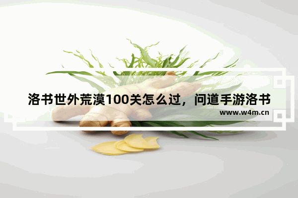 洛书世外荒漠100关怎么过，问道手游洛书世外荒漠100关怎么过