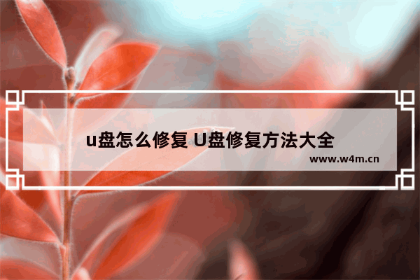 u盘怎么修复 U盘修复方法大全