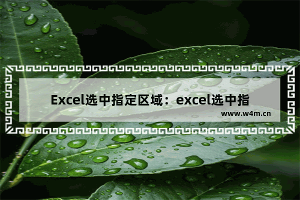 Excel选中指定区域：excel选中指定区域图片