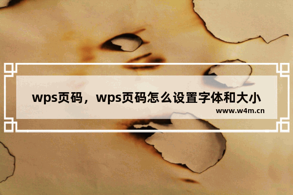 wps页码，wps页码怎么设置字体和大小