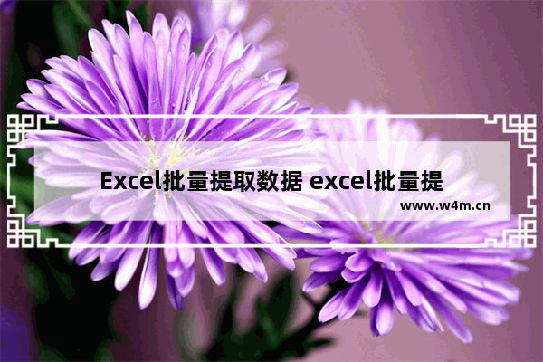 Excel批量提取数据 excel批量提取数据填充模板