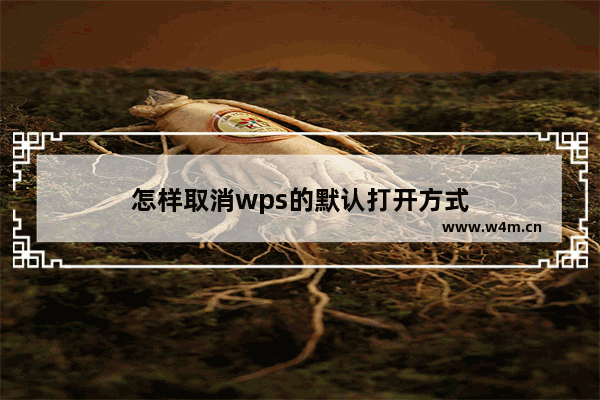 怎样取消wps的默认打开方式