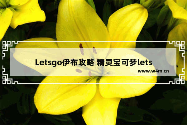 Letsgo伊布攻略 精灵宝可梦letsgo伊布攻略流程