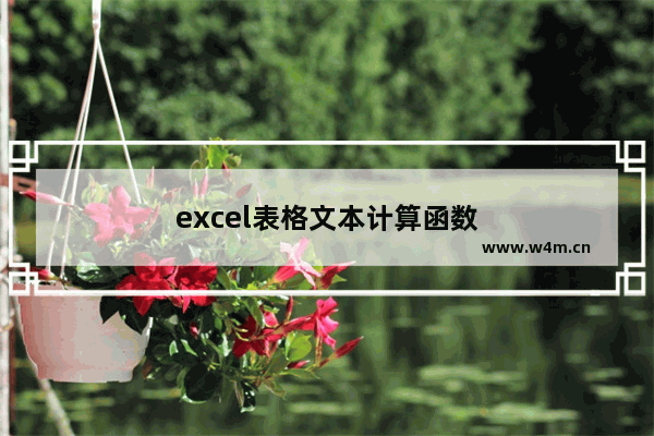 excel表格文本计算函数