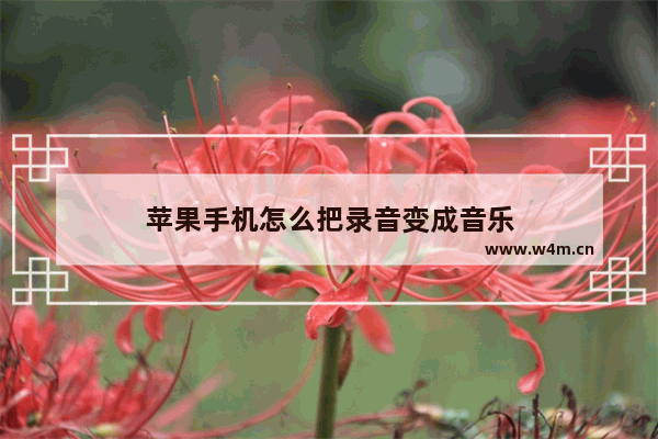 苹果手机怎么把录音变成音乐