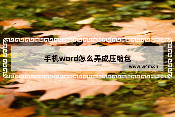 手机word怎么弄成压缩包