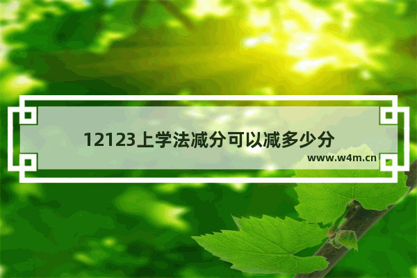 12123上学法减分可以减多少分