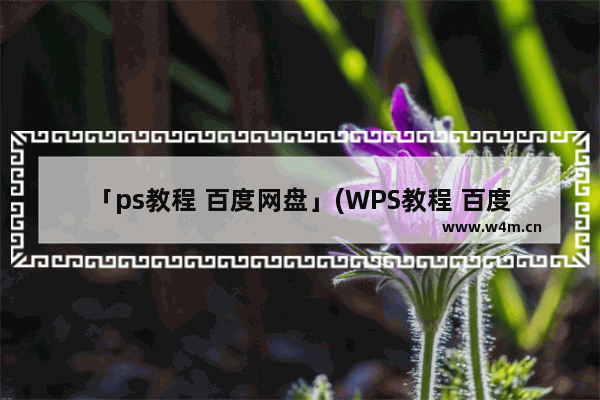 「ps教程 百度网盘」(WPS教程 百度网盘)